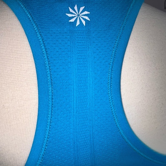 Athleta Blue Racerback Ruched Tank Top – Size Small | Yoga, Running, Athleisure - Picture 3 of 3